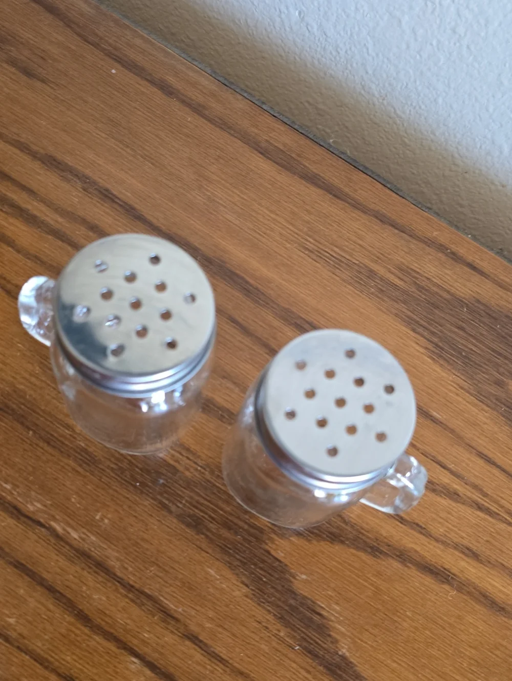 Glass Mini Mason Jar Salt and Pepper Shakers with Silver Lids (Set of 2) Tote 12